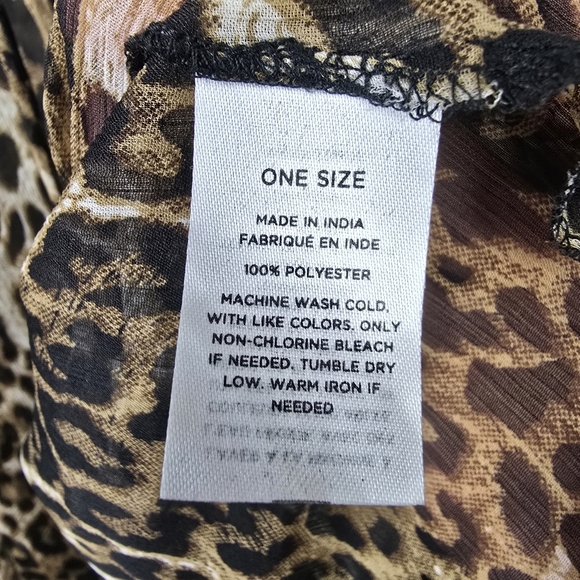 Nordstrom Rack Animal Print Caftan Cover Up lady kimono One Size Brown Leopard‎ - Picture 8 of 15